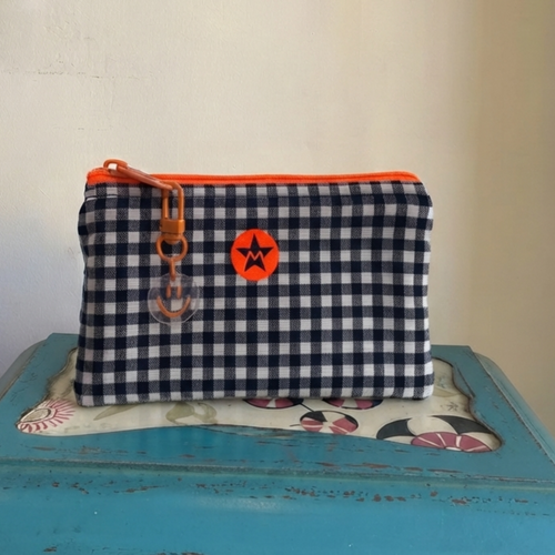 Monedero feria vichy negro y naranja