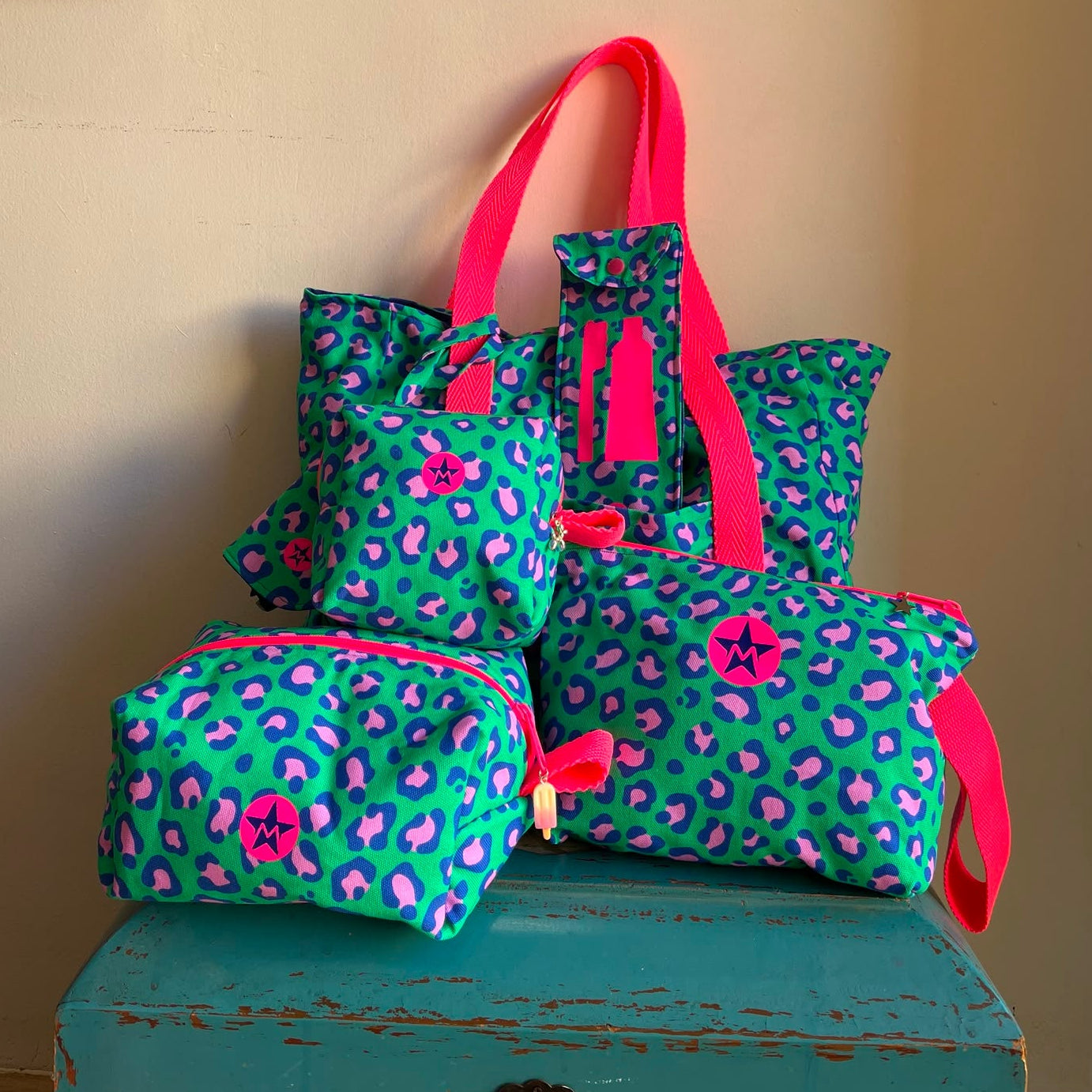 Neceser mini print verde