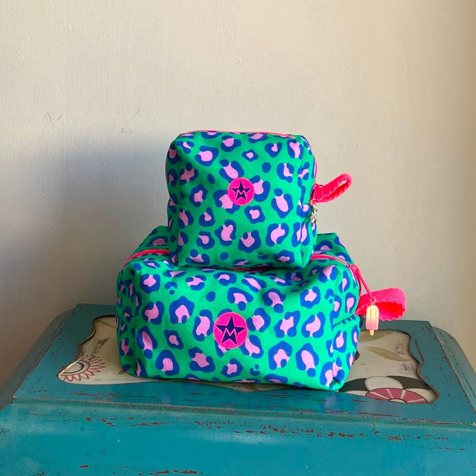 Neceser mini print verde