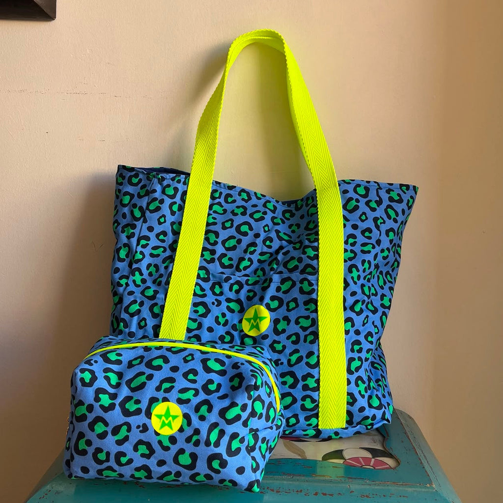 Neceser mini print azul