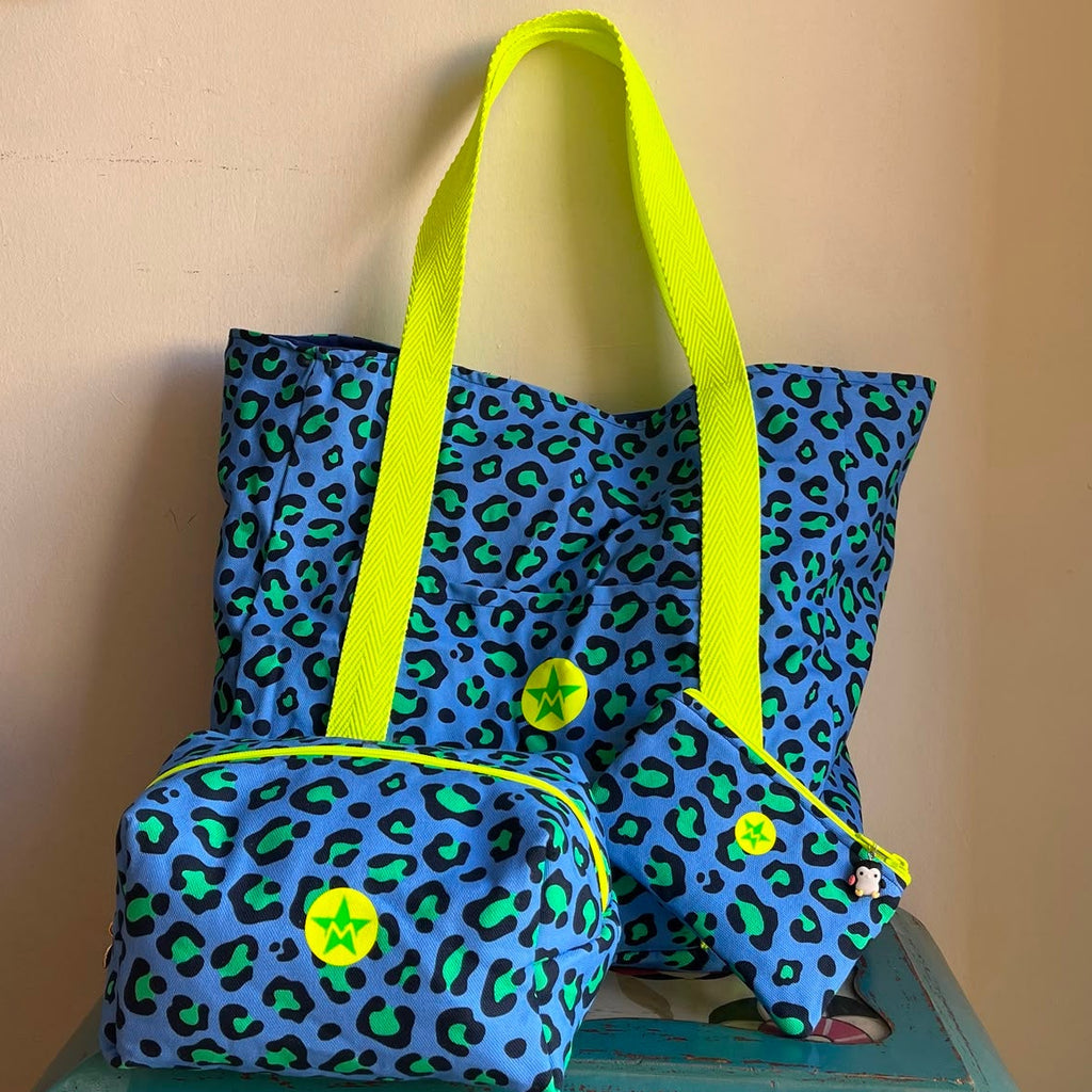 Neceser mini print azul