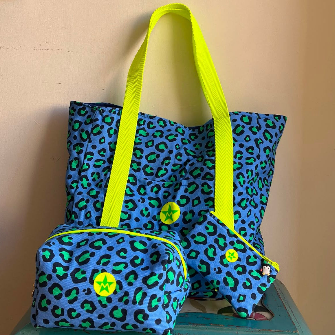 Neceser mini print azul